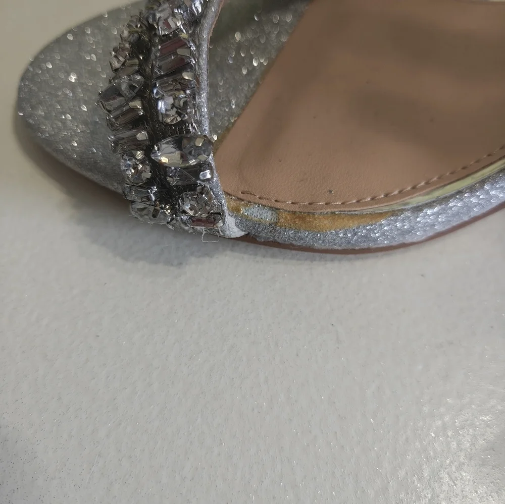 Jewel Badgley Mischka Alia Block Heel Evening Sandals NWOT